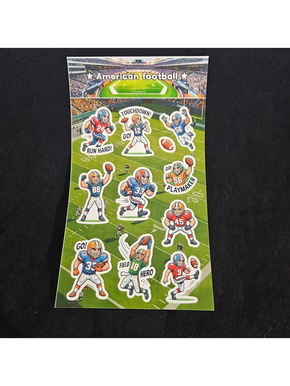 American Football Themed Decorative Stickers Set